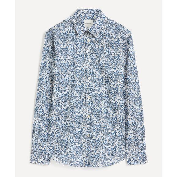 Paul Smith Blue Liberty Floral Print Long Sleeve Button Down Slim Fit Shirt - XL - Picture 1 of 9